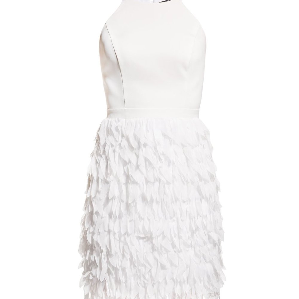 Aidan Mattox Feather Halter Dress - Picture 2 of 5